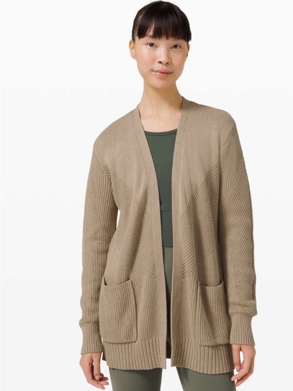 Lululemon Cotton Knit Textured Wrap
Heathered Trench 
Size 6
